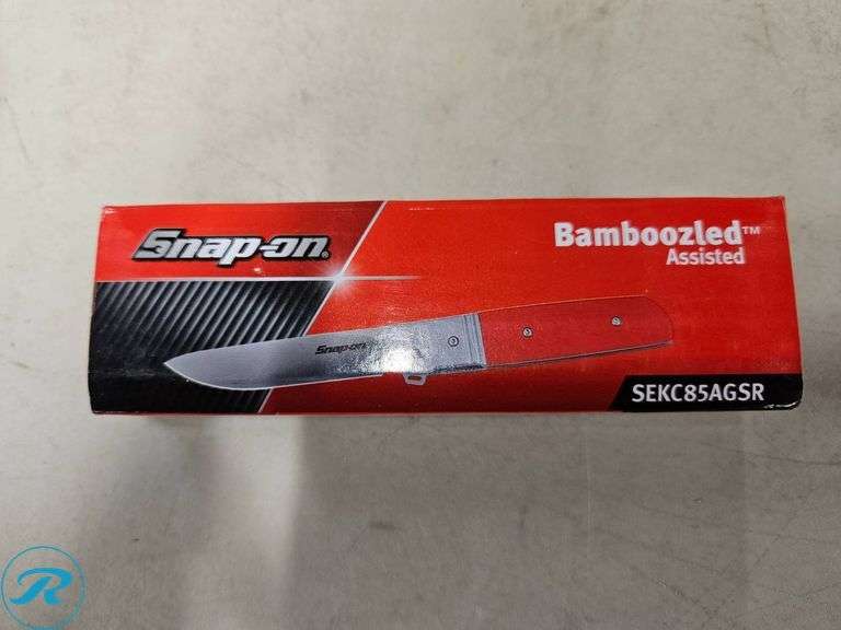(2) Snap-on Bamboozled Assisted Knife SEKC85AGSR, D2 Blade Steel, G10 Handle - Roller Auctions
