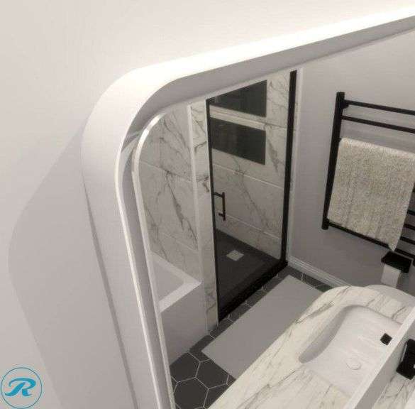 (1) New Style Selections 28" x 36" Polished Rectangular Dimmable lighted Bathroom Vanith Mirror (White) - Roller Auctions