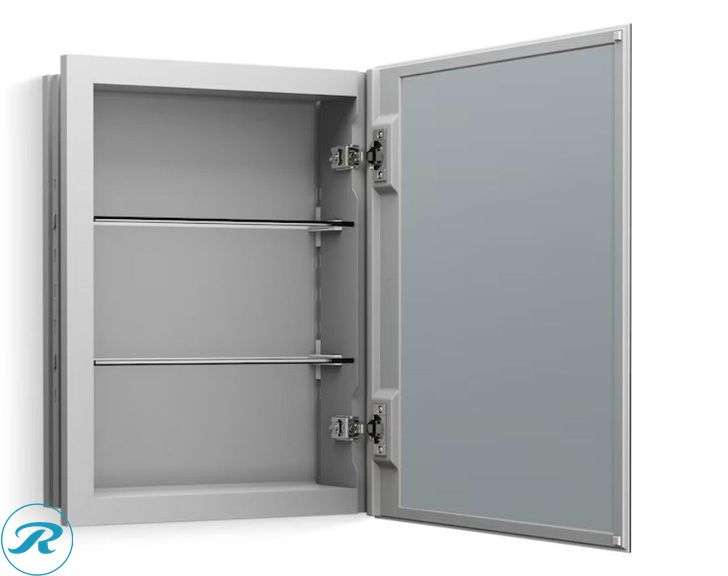 KOHLER Embark 16-in x 20-in Recessed Mount Anodized Aluminum Mirrored Rectangle Soft Close Medicine Cabinet