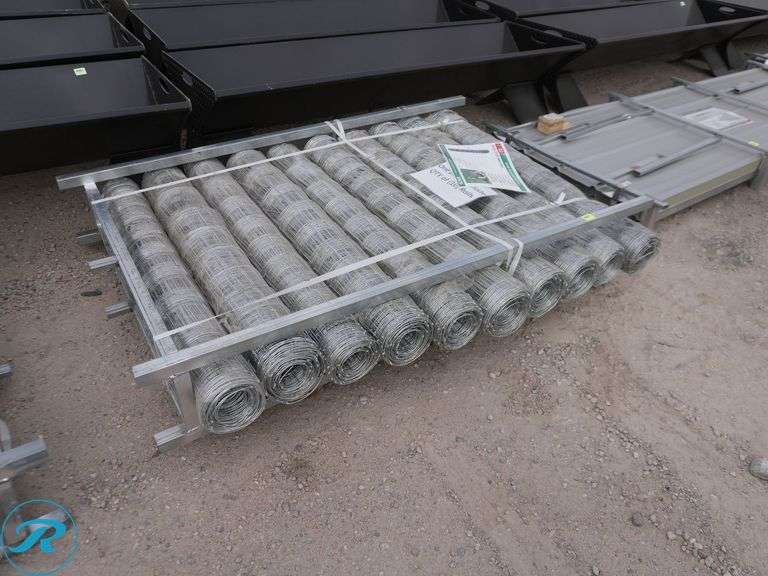 (10) New Rolls of KJ K1230 Hot-Dip Galvanized Field Fence, 4' H x 100' L, 14-Gauge Wire, 1,000-Total Feet - Roller Auctions