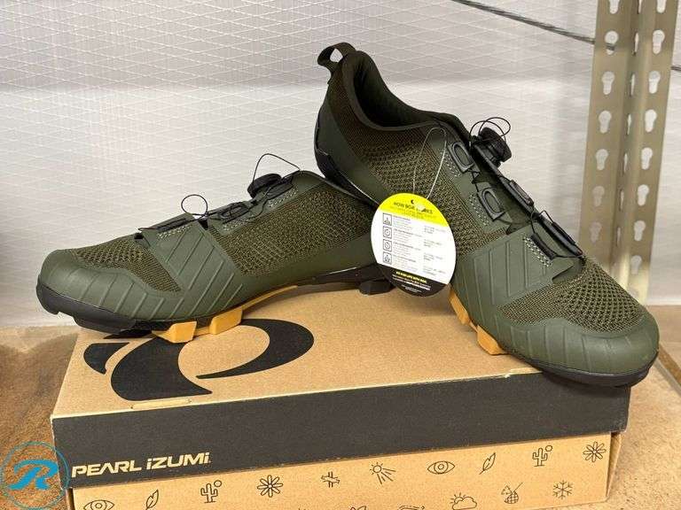 Pearl Izumi Gravel X Cycling Shoes, Size 46 EU, Olive Green - Roller Auctions