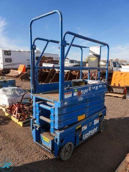 Upright MX19 Electric Scissor Lift, 18' Lift Height, Not Running - Roller Auctions