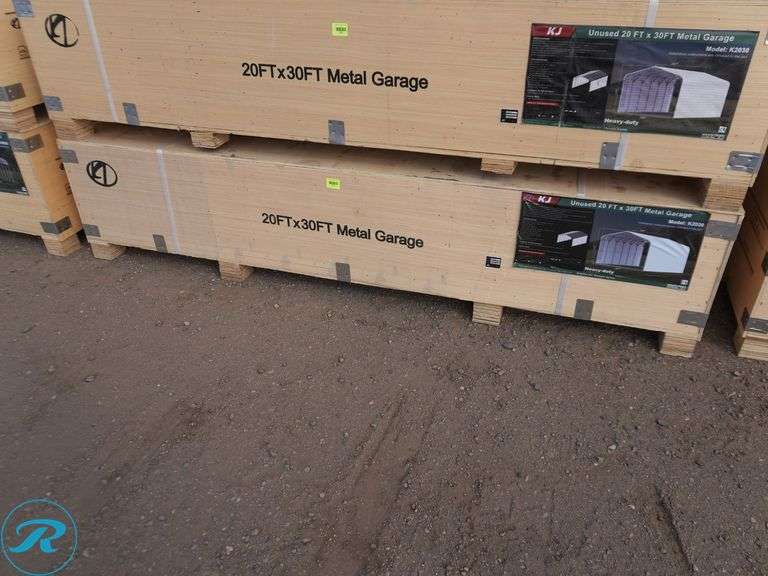 New KJ K2030 Metal Garage, 30' x 20' x 14' High - Roller Auctions