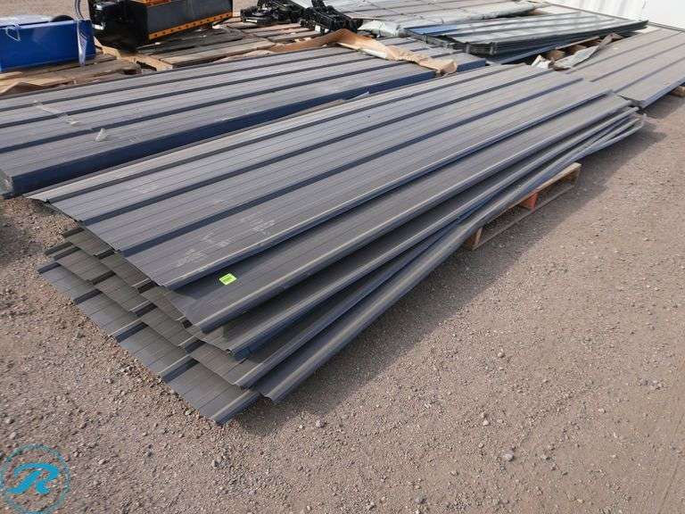 (100) New Sheets SKLP SKL100 Galvalume Steel Siding/Roofing, 12' (Several Sheets Damaged) - Roller Auctions