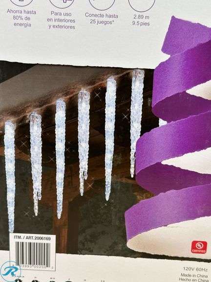 (2) GE: Energy Smart Random Sparkle 20-Count 100 LED Twinkling Ice Crystal Icicle Set- New - Roller Auctions