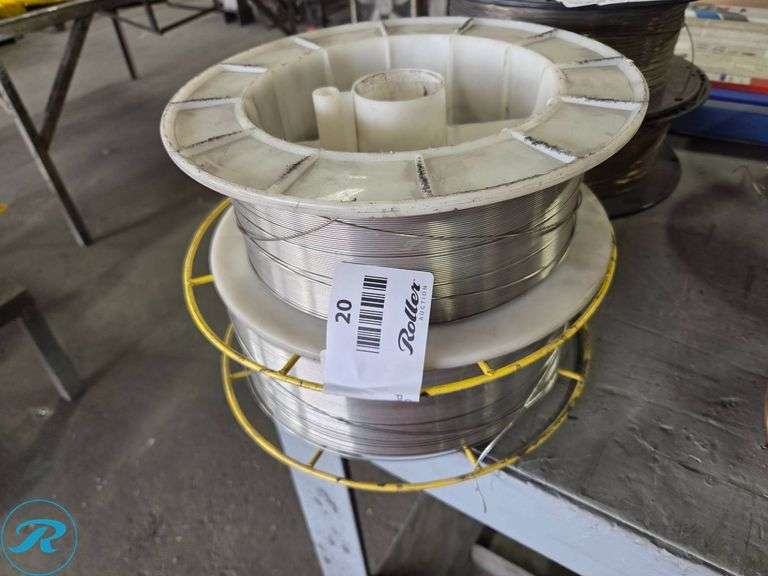 (2) Spools of Metallic Wire on Plastic Reels