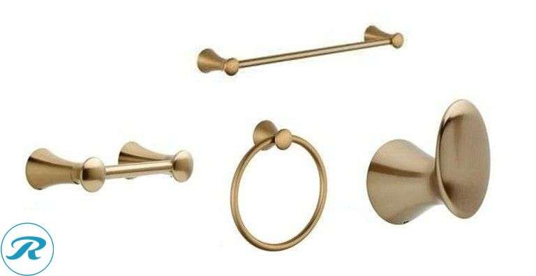 (8)(2) New Delta Lahara 18-in Champagne Bronze Wall mount Single Towel Bar (2) New Delta Lahara Champagne Bronze Wall mount Single Towel Ring (2) New Delta Lahara Champagne Bronze Wall mount Pivot Toilet Paper Holder 1 -Rolls (2) New Delta Lahara Champagne Bronze Single -Hook Wall mount Towel Hook