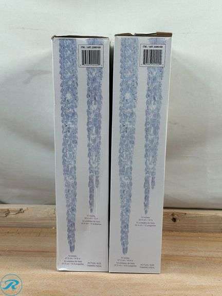 (2) GE: Energy Smart Random Sparkle 20-Count 100 LED Twinkling Ice Crystal Icicle Set- New - Roller Auctions