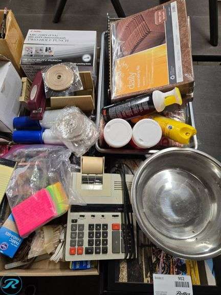 Office and Desk Supplies Including Stationery, Punch Tool, Trays, and Miscellaneous Items - Roller Auctions