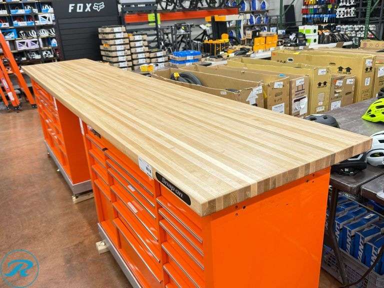Snap-on Butcher Block Countertop, 137″ x 27.5″ x 1.5″ (Tool Chest Not Included)