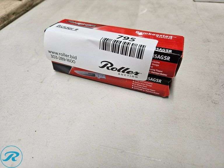 (2) Snap-on Bamboozled Assisted Knife SEKC85AGSR, D2 Blade Steel, G10 Handle - Roller Auctions