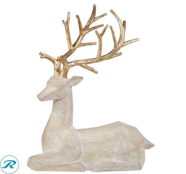 Holiday Deer Family with Trees, Set of 5 - New - Roller Auctions