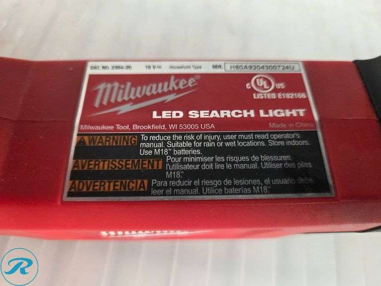 Milwaukee M18 LED Search Light and Reciprocating Sawzall - Roller Auctions