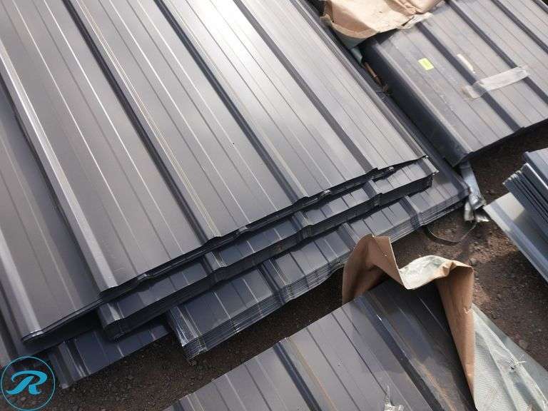 (100) New Sheets SKLP SKL100 Galvalume Steel Siding/Roofing, 12' (Several Sheets Damaged) - Roller Auctions