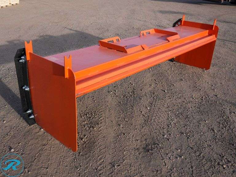 New Kit Containers Snow Pusher Attachment to Fit Skid Steer Loader, With Steel Blade, 10' - Roller Auctions