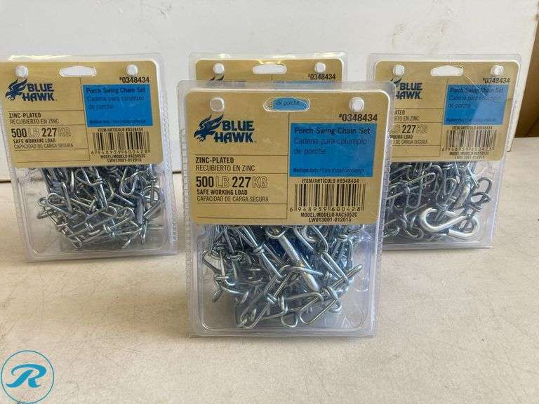 (4) New- Blue Hawk Porch swing chain set - Roller Auctions