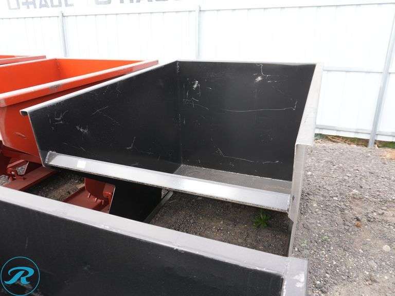 New Kit Containers Hopper to Fit Skid Steer Loader With Forklift Pockets, 2 Cu. Yd. - Roller Auctions