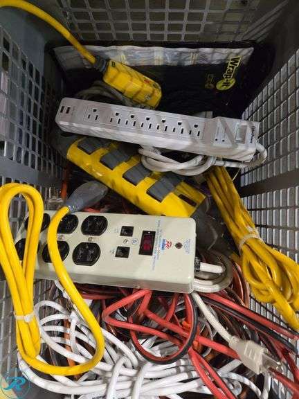 Crate of Power Strips and Extension Cords - Roller Auctions