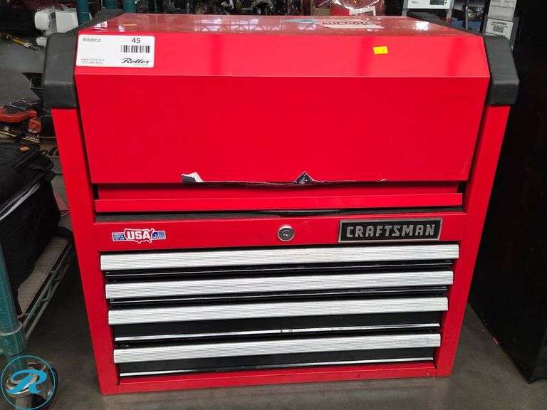 Craftsman Red Tool Chest with Multiple Drawers and Lid Compartment - Roller Auctions