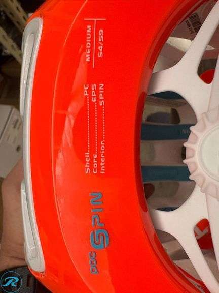 POC SPIN Medium Cycling Helmet in Orange/White - Roller Auctions