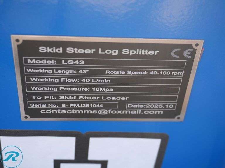 New Giyi GY-LS43 Hydraulic Log Splitter Attachment to Fit Skid Steer Loader - Roller Auctions