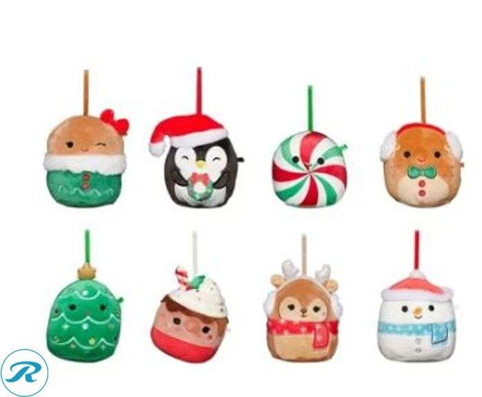 (2) Christmas Glass Ornament 18Pc Set Assortment- New; (3) Assorted Squishmallow Products - New - Roller Auctions
