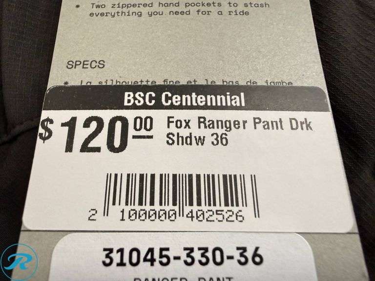 (2) Fox Ranger Men’s Pants, Size 36 - Roller Auctions