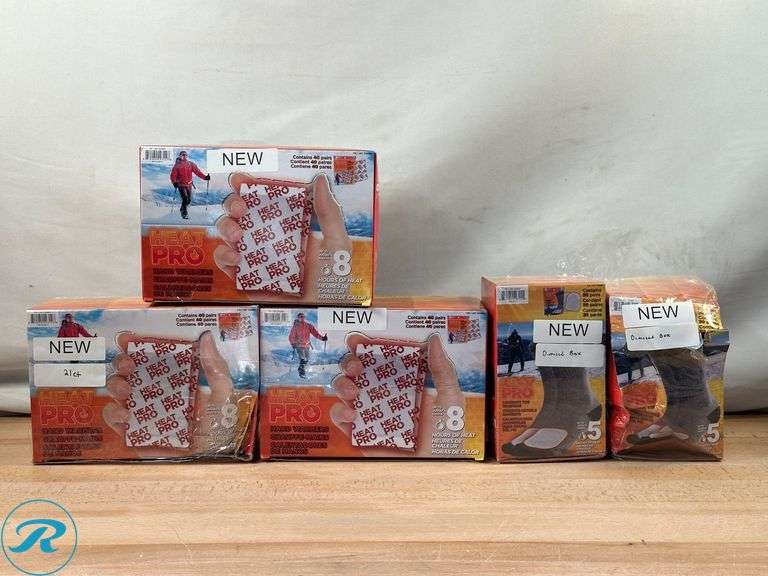 (3) Heat Pro: Handwarmers, 40 pair- New/ Missing 19 Units; (2) Heat Pro: Adhesive Toe Warmers, 30 Pairs- New/ Damaged Box