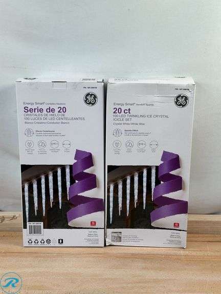 (2) GE: Energy Smart Random Sparkle 20-Count 100 LED Twinkling Ice Crystal Icicle Set- New