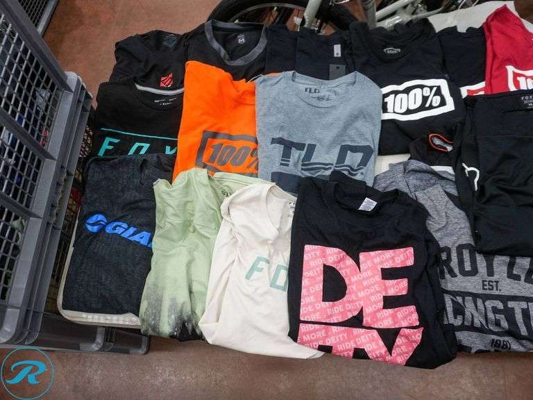 Crate of (56) Men's Cycling Shirts, Size M, Assorted Brands - Roller Auctions