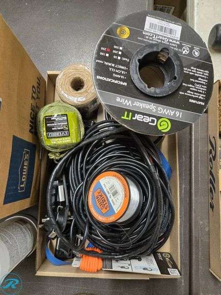 HDX Bungee Cords, DAP Liquid Cement Filler, GearIT Speaker Wire, and Ropes - Roller Auctions