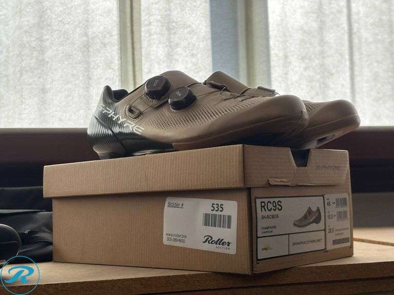 Shimano S-Phyre RC9S Cycling Shoes, Champagne, Size 45 (US 10.5) - Roller Auctions