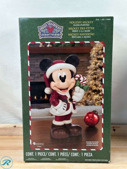 Disney Holiday Mickey with Presents Statue by Jim Shore- New - Roller Auctions