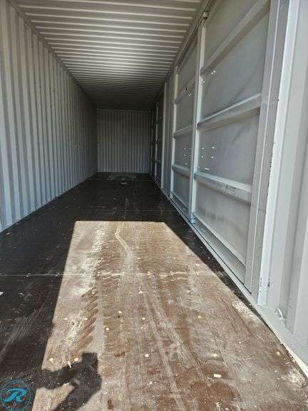 New 2025 40' Steel Storage Container, High Cube, 9'6" High x 8' Wide, (2) Double Door Side Openings - Roller Auctions