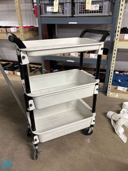 Toyo Steel 3-Tier Utility Cart with 80kg Capacity - Roller Auctions