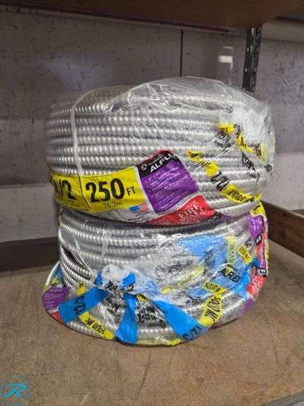 (2) Rolls of Southwire ALFLEX 12/2 MC Metal Clad Cable, 250 Ft Each
