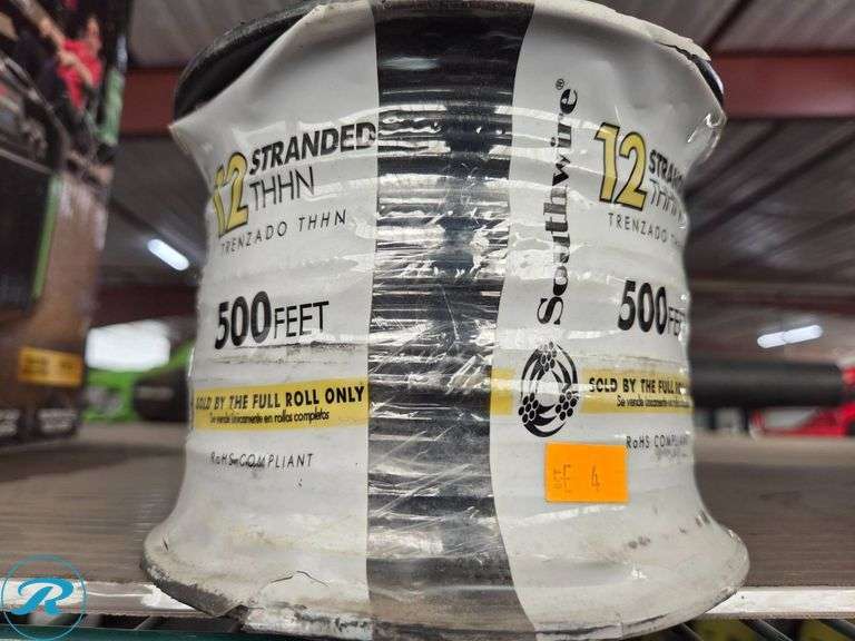 Southwire 12-Stranded THHN Wire, 500 Feet Spool - Roller Auctions