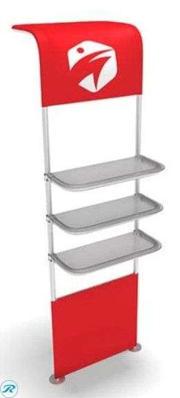 (4) CA500 Trade Show Case to Counters and (1) 28" Partial Waterfall Shelving Display - Roller Auctions