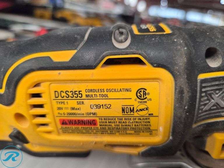 Dewalt 20V Tools Including DCD778 Hammer Drill, DCS331 Jig Saw, DCS355 Multi-Tool, and DCF886 Impact Driver - Roller Auctions