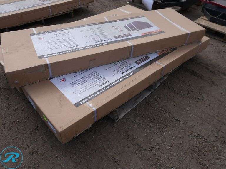 New Land Honor LHR-MS0810 Galvanized Apex Roof Metal Shed, 8' x 10' - Roller Auctions