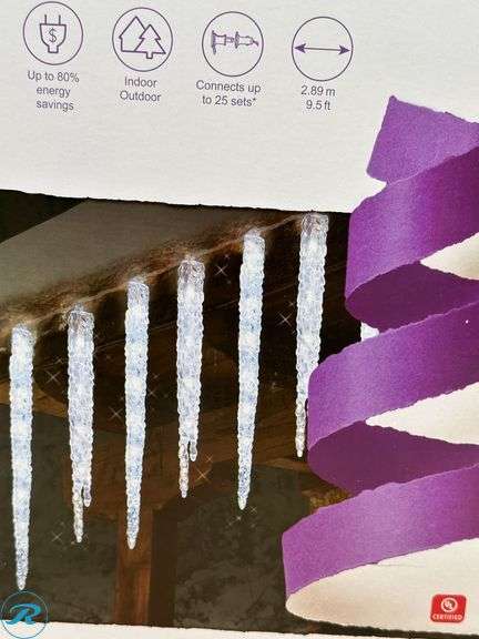 (2) GE: Energy Smart Random Sparkle 20-Count 100 LED Twinkling Ice Crystal Icicle Set- New - Roller Auctions