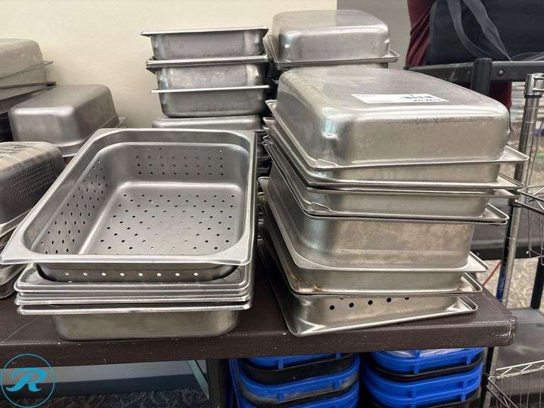 (50) Stainless Steel Insert Pans, Assorted Sizes - Roller Auctions