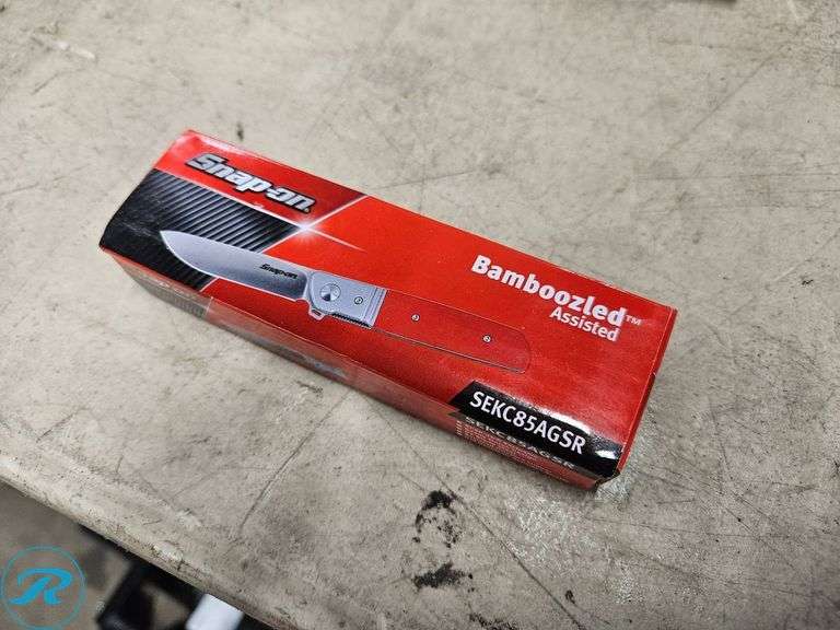 Snap-on Bamboozled Assisted Knife SEKC85AGSR, D2 Blade Steel, G10 Handle - Roller Auctions