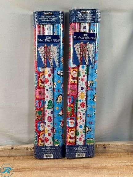 (4) Kirkland Signature Everyday Gift Wrap, 270 sq. ft., Assorted Colors, 3pk- New - Roller Auctions