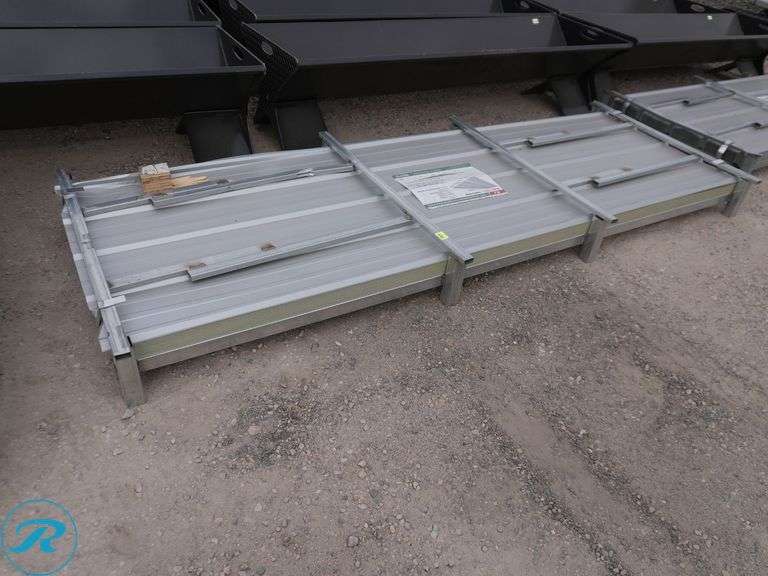 (100) New Sheets of KJ K0311 Galvalume Corrugated Steel Panels, 10' x 35" (Damaged to Top Few Sheets) - Roller Auctions