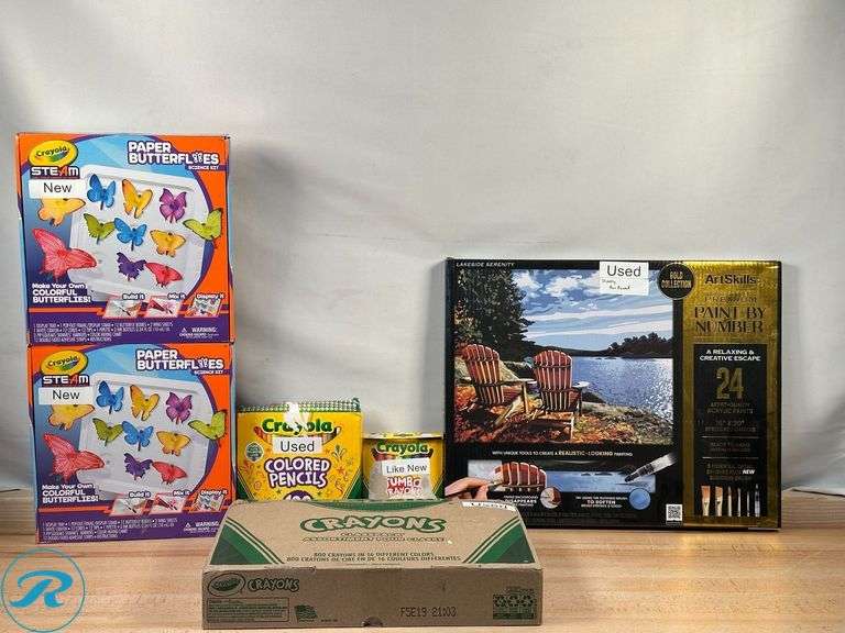 (6) Assorted Crayon & Art Supplies- (2) New, (1) Like New, & (3) Used