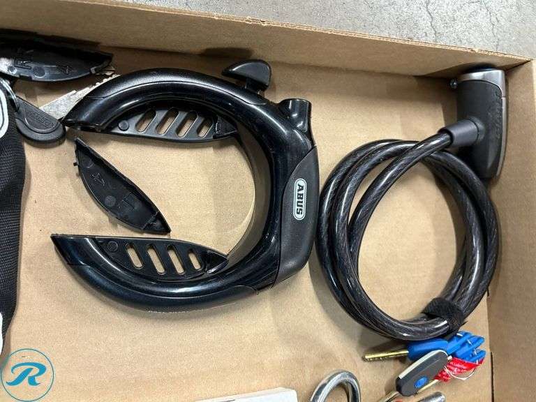 ABUS Bike Lock Set with Chain, Cable, and Keys - Roller Auctions