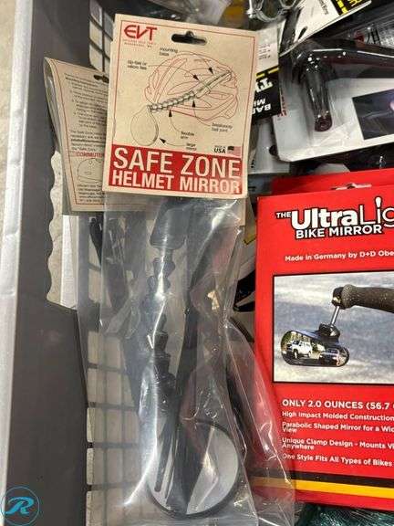Bicycle Mirrors and Accessories in Plastic Storage Crate - Roller Auctions