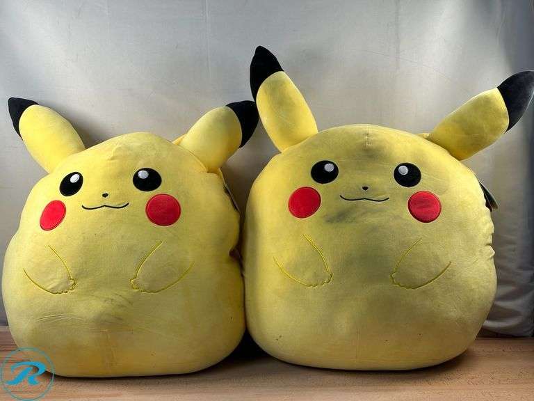 (2) Squishmallows: 24” Pokémon Plush, Pikachu- Used/ Damaged - Roller Auctions