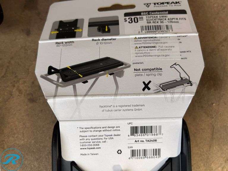 (3) Giant Bicycle Rear Racks with Topeak Omni QuickTrack Adapters - Roller Auctions